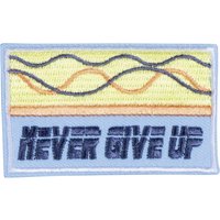 Écusson rectangle bleu jaune never give up sport - Mondial Tissus
