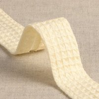 Biais nid d'abeille écru 27mm - Mondial Tissus