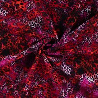 Tissu french terry imprimé digital multi léopard rose - Mondial Tissus