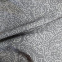 Percale coton chemise anthracite impression digitale cachemire - Mondial Tissus