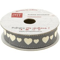 Bobine ruban gros grain cœurs 15 mm long.3m MT - MT - Mondial Tissus