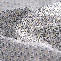 Tissu japonais éventails gris - MT - Mondial Tissus