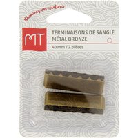 Terminaison de sangle en métal 40 mm 2 pcs bronze - MT - Mondial Tissus