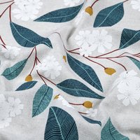 Tissu bachette imprimé fleur printanière bleu - Mondial Tissus