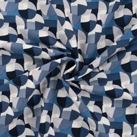 Tissu voile viscose coton cercles bleu - Mondial Tissus