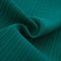 Tissu maillot de bain UV jacquard épais côtelé vert émeraude - Origine France - Mondial Tissus