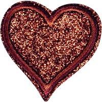 Écusson cœur pailleté bronze - Mondial Tissus