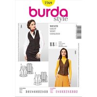 Patron Burda 7769 Gilet du 38 au 58 - Burda - Mondial Tissus