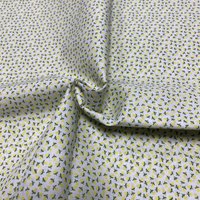 Tissu voile de coton doux blanc mini fleurettes jaunes - Mondial Tissus