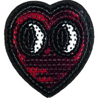 Écusson cœur avec yeux rouge sequins - Mondial Tissus