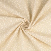Tissu popeline coton imprimé arabesque taupe clair - Mondial Tissus