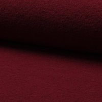 Tissu laine bouillie rouge foncé - Mondial Tissus