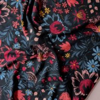 Maille jersey viscose Matriochka bleu marine - Lise Tailor - Lise Tailor - Mondial Tissus