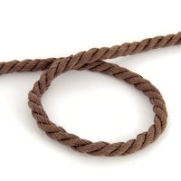 Cordon coton torsade marron 8mm - Mondial Tissus