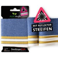 Poignet bord-côte bio réfléchissant bleu - Albstoffe - Albstoffe - Mondial Tissus