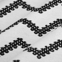 Tissu jacquard rétro Ondas écru noir - MT - Mondial Tissus
