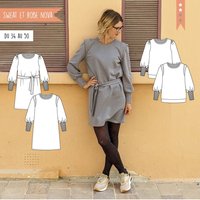 Patron pochette pull et robe femme Nova du 34 au 50 - Super Bison - Super Bison - Mondial Tissus