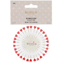 Épingles à tête plastique - Coeur rouge x30 Bohin - Bohin - Mondial Tissus