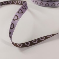 Galon coeur bicolore violet et marron 10 mm - Frou Frou - Mondial Tissus