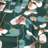 Satin polycoton branchages flous vert - Mondial Tissus