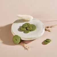 Lot de 5 boutons Palm 25mm matcha leaf - Atelier Brunette - Atelier Brunette - Mondial Tissus