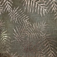 Toile effet jute palmes bronze - Mondial Tissus