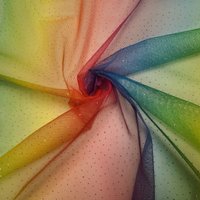 Tissu tulle dégradé multicolore pailleté - Mondial Tissus