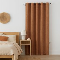 Rideau jacquard chenille chiné terracotta 140x250 cm - MT - Mondial Tissus