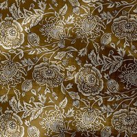 Double gaze fleur indienne ocre - DOMOTEX - Mondial Tissus