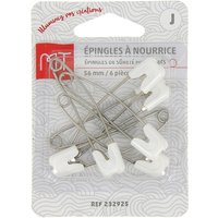 6 épingles de sûreté bébé blanc - MT - Mondial Tissus