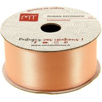 Bobine ruban satin rose pêche 4m X 25 mm - MT - Mondial Tissus