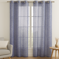 Voilage Miribel bleu 140x260cm - MT - Mondial Tissus