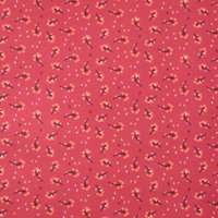 Tissu Cretonne Coton motif fleurs légères rouge - DOMOTEX - Mondial Tissus