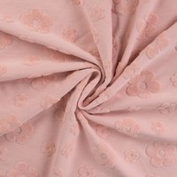 Maille coton fleur éponge relief rose - Mondial Tissus