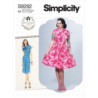 Patron Simplicity S9292.E5 - Robe Avec Col Mandarin Variations Jupes 42 - 50 - Simplicity - Mondial Tissus