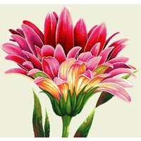 Carré de tissu jacquard fleur de lys rose 45 x 45 cm - Mondial Tissus