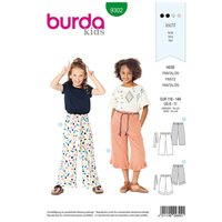 Patron Burda 9302 Pantalon fille léger à coulisse élastiquée ou pantacourt 7/8 - de 6 à 11 ans - Burda - Mondial Tissus