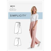 Patron Simplicity S9111.H5 - Pantalon Femme Portefeuille Ou Short & Jupe 34 - 42 - Simplicity - Mondial Tissus