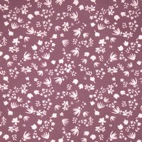 Tissu Cretonne Coton bio motif fleurs blanches violet - DOMOTEX - Mondial Tissus