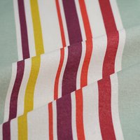 Tissu Loneta enduit rayures rose vert - MT - Mondial Tissus