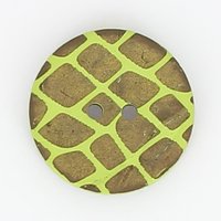 Boutons coco laqué laser vert - lot de 2 - Mondial Tissus