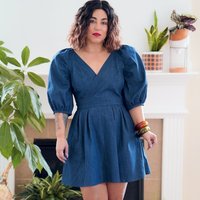 Patron Simplicity S9329.U5 - Robe Avec Haut Croisé Manches Raglan Bouffantes 44 - 52 - Simplicity - Mondial Tissus