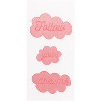 Sticker thermocollant rose Follow your dreams - Mondial Tissus