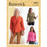 Patron Butterick 6813A5 - Top noué au devant, variation de manches du 34 au 42 - Butterick - Mondial Tissus