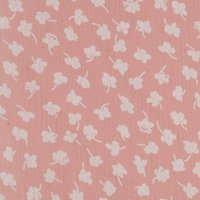 Tissu double gaze bio imprimé trèfle bicolore rose et écru - Mondial Tissus