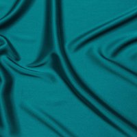 Tissu satin polyester uni stretch bleu canard - Mondial Tissus
