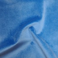 Tissu velours touché peau de pêche uni bleu - Mondial Tissus