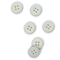 Boutons striés 2 trous gris clair 14 mm - MT - Mondial Tissus