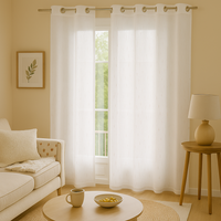 Voilage lignes dorées Tunis 140 X 260 cm - MT - Mondial Tissus