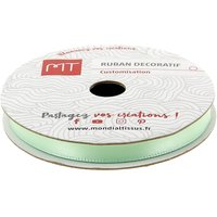 Bobine ruban satin vert pastel 6m X 6mm - MT - Mondial Tissus